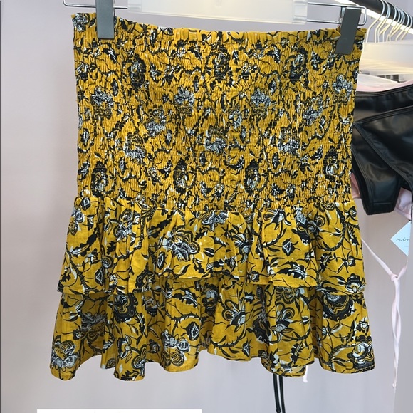Isabel Marant etolie yellow floral mini tier skirt - Picture 1 of 2